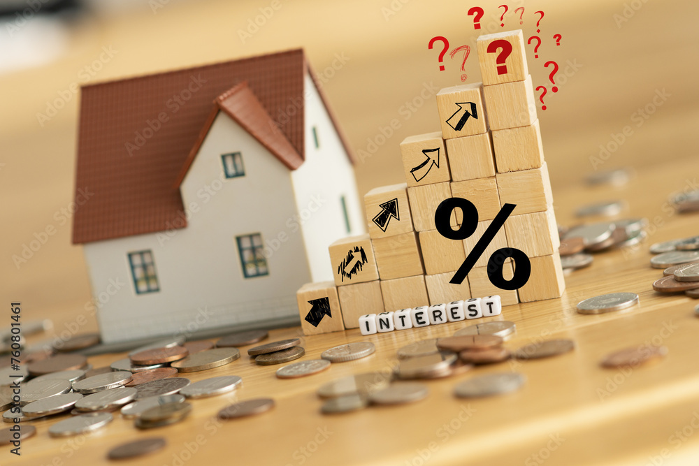 High mortgage rate and interest increase for residential properties